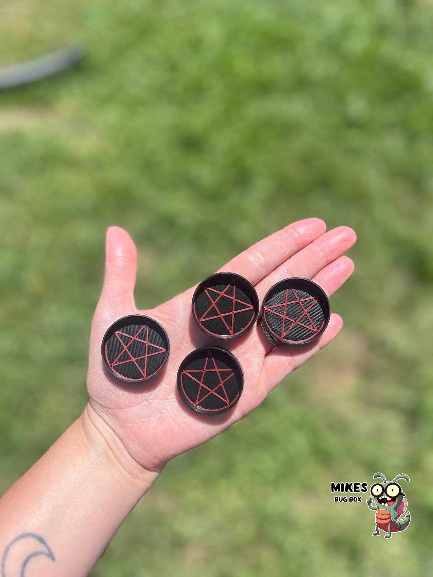 Pentagram Food & Calcium Dish for Isopods, Millipedes, and Geckos / 4 pack